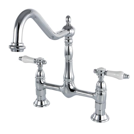 Kingston Brass KS1171BPL Bel-Air Bridge Kitchen Faucet, Polished Chrome KS1171BPL